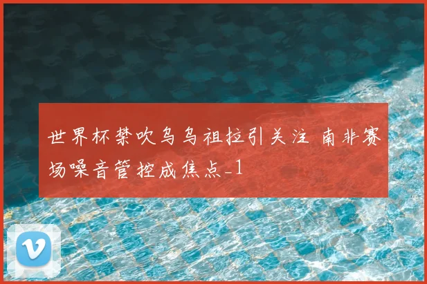 世界杯禁吹乌乌祖拉引关注 南非赛场噪音管控成焦点_1
